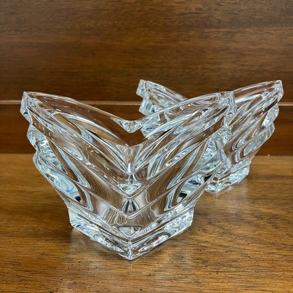 Mikasa Art Deco Crystal Votive Candleholder/Candy Dish Set of 2 - Picture 2 of 6